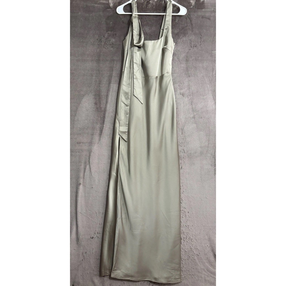 Show Me Your Mumu Lana Maxi Dress Women's Medium Moss Green Luxe Satin - Picture 3 of 16